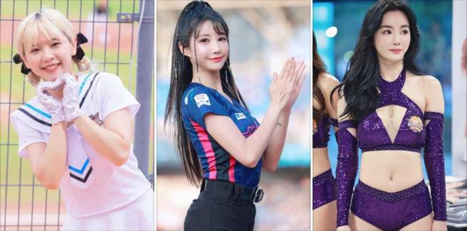 赖赖（左起）、筠熹、舒子晨都是从艺人身分转战啦啦队。（图／翻摄自IG）