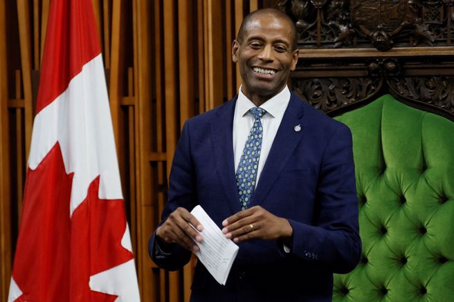 加拿大国会今天选出佛加斯（Greg Fergus）成为首位非裔议长。（图/路透社）