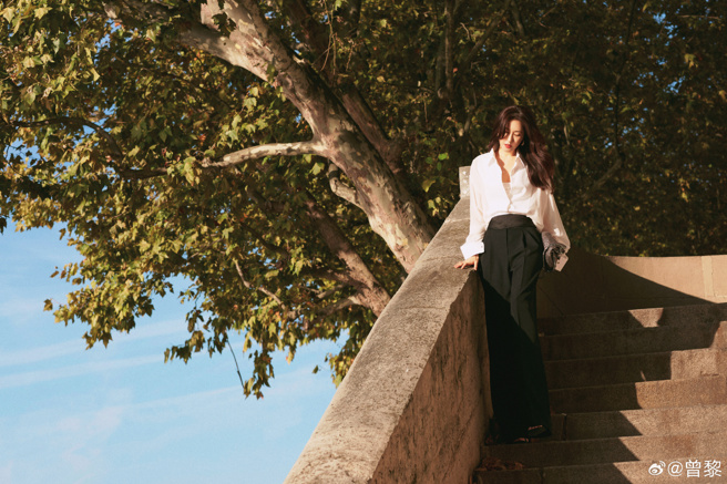 曾黎在法國拍下許多美照。（圖／微博）