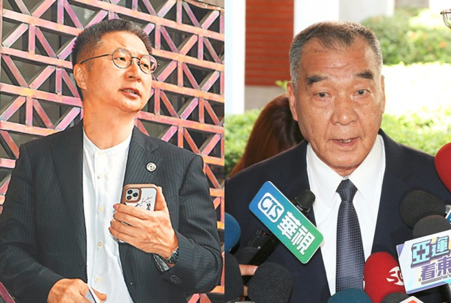 郭玺(左)不断开炮，回应邱国正(右)帮马文君说话，竟批「这个大蕃薯，不适任！」（合成图／资料照、姚志平摄）