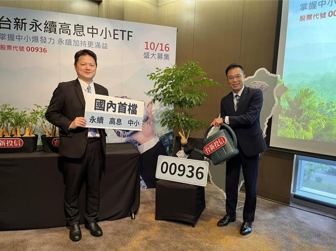台新臺湾永续高息中小型ETF将于10月16日开募。台新投信认为，中小型股展现巨大爆发力，涨升动能佳。（巫其伦摄）