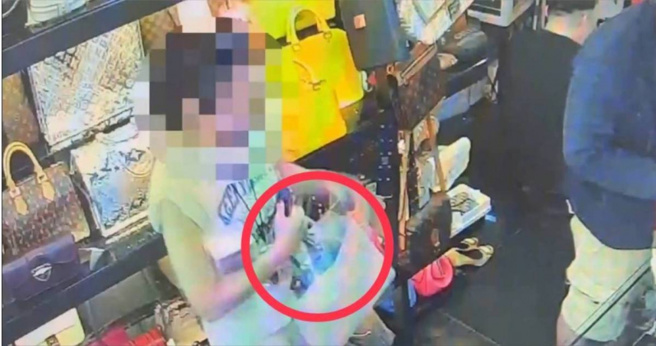 北市大安分局日前接獲轄內多間二手精品包發生竊案，循線鎖定涉案的47歲祈姓女子。(圖／翻攝畫面)