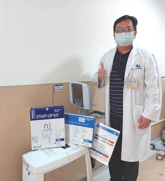 医师袁国庆表示，低温疗法可改善缺氧性脑病变的伤害，可增加存活率及甦醒机会。（大千医院提供／谢明俊苗栗传真）