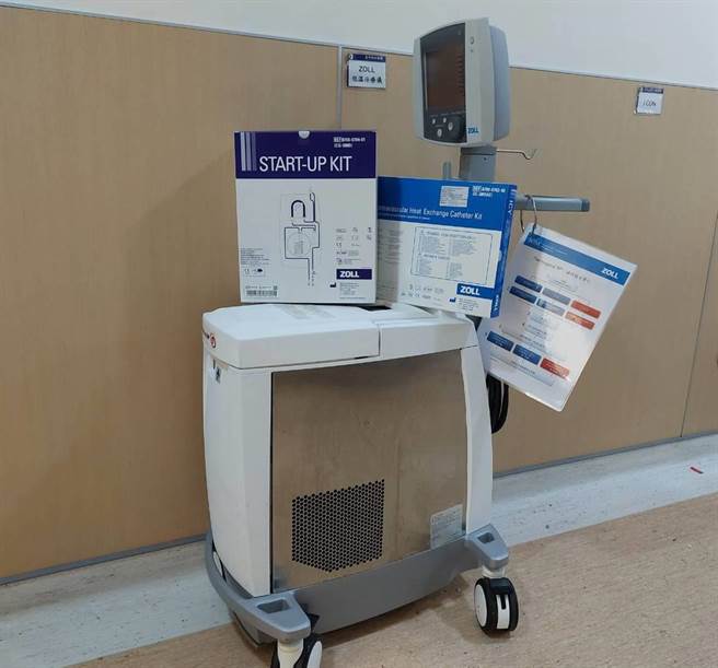 体内式低温疗法是以植入式导管中的液体，来协助降低体温。（大千医院提供／谢明俊苗栗传真）