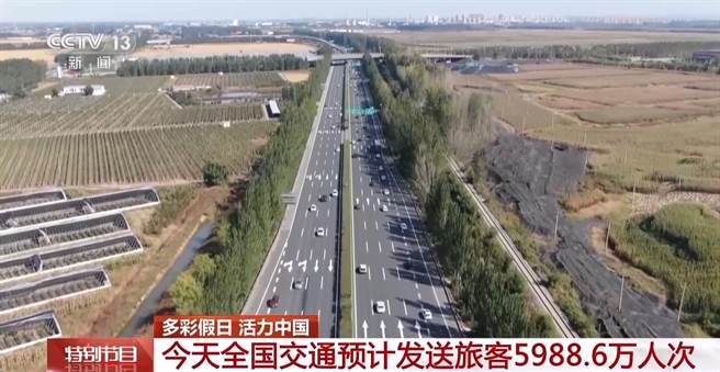 大陆交通运输部预计黄金周假期8天跨域流动逾21亿人次。（翻摄自大陆央视）