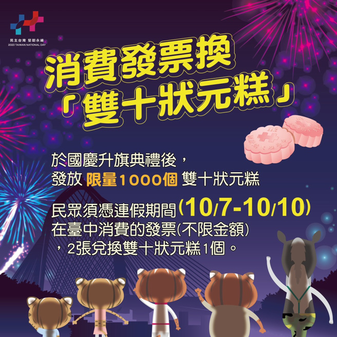 來台中消費-享雙十狀元糕免費換。(圖/台中市政府經濟發展局提供)