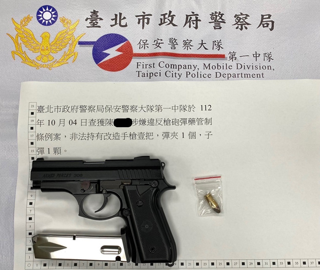 查获证物。（照片 / 台北市保安警察大队提供）