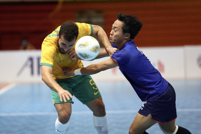 2024亚洲杯五人制足球赛资格赛中华队2比3饮恨澳洲。（中华足协提供）