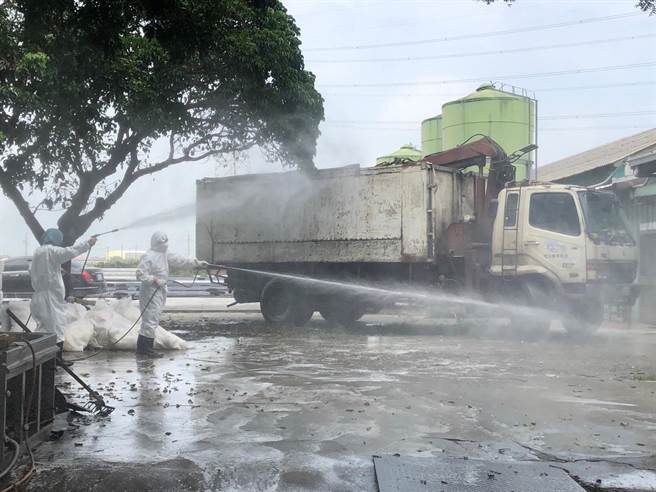 嘉義縣溪口鄉一處鵪鶉場染禽流感，全場5萬多隻鵪鶉全撲殺、銷毀。（嘉義縣家畜疾病防治所提供／呂妍庭嘉義傳真）