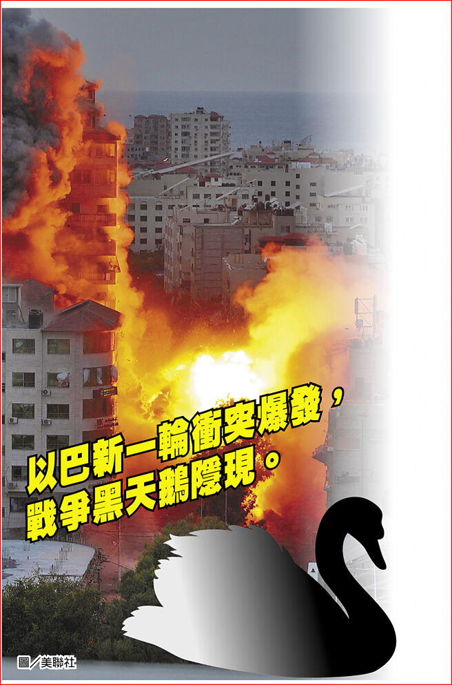 以巴新一轮衝突爆发，战争黑天鹅隐现。图／美联社