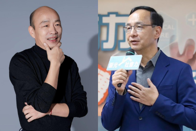 朱立倫（右）10日表示，已邀請韓國瑜（左）出任國民黨副主席。（合成圖／取自韓國瑜、朱立倫臉書）