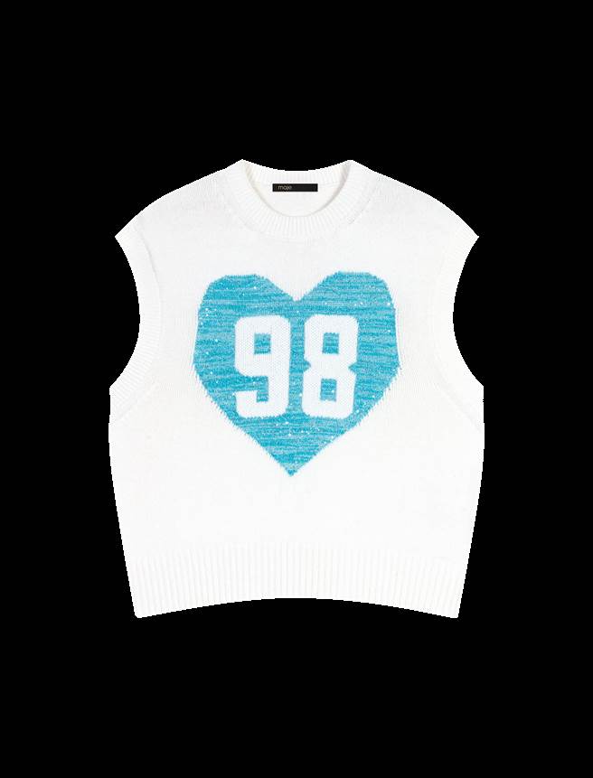 創立於1998年，maje針織上衣也寫上大大的98字樣，售價8290元。（maje提供／黃唯淯台北提供）