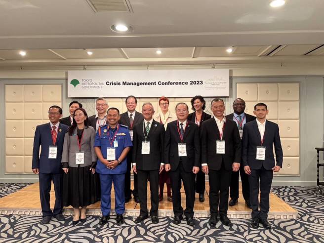 台北市于10月12日参加日本东京都主办之「2023 危机管理会议（Crisis Management Conference 2023）」。（图／北市消防局提供）