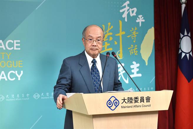 陆委会副主委詹志宏12日主持例行记者会。（陈冠宇摄）