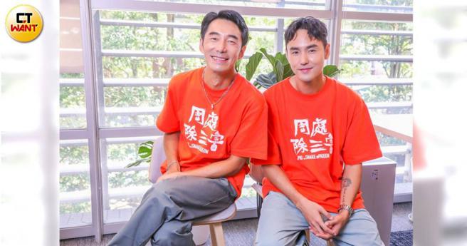 李李仁（左）與阮經天在《周處除三害》打鬥戲多，看起來簡直是往死裡打。（圖／趙文彬攝）