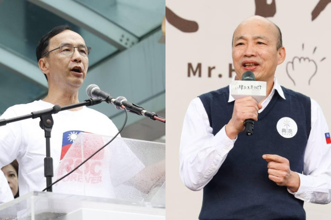 国民党主席朱立伦（左）近日爆料，是前高雄市长韩国瑜（右）主动跟他说要当国民党副主席，引发外界讨论。（合成图／取自朱立伦、韩国瑜脸书）