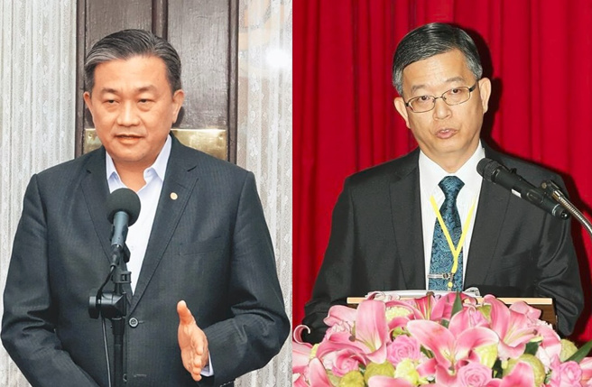 绿委王定宇(左)12日质询国防部参事邵维扬(右)，被马文君批一搭一唱配合演出。（示意图／合成图／中时资料照）