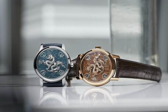 江诗丹顿中国十二生肖传奇系列的龙年腕表，有铂金与玫瑰金两种材质，各限量25只。(Vacheron Constantin提供）