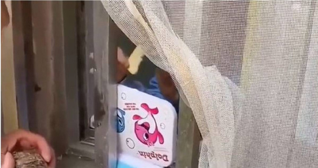 有名父親因有事需要出遠門，臨走前，竟只留給了2歲的兒子1袋零食，隨後就把孩子鎖在屋內。（圖／翻攝自《AB視頻》）