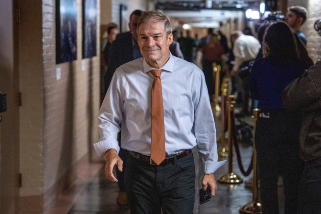 美國聯邦眾議員喬登（Jim Jordan）今天獲共和黨提名出任眾議院議長。（圖／路透社）