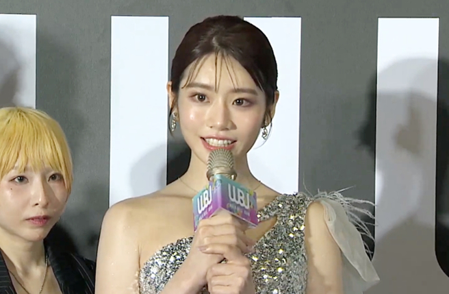 河北彩花稍早現身走鐘獎紅毯。（圖／翻攝自走鐘獎頒獎典禮 Walk Bell John Awards Youtube）