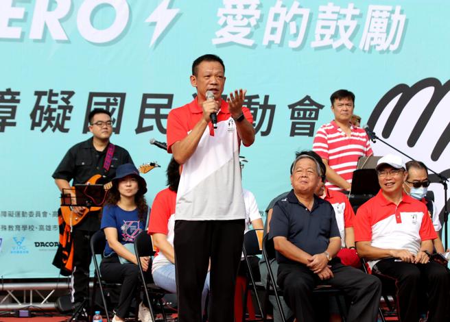 高市府副秘書長張家興致詞宣示，市府將持續落實運動平權。(圖片來源：高雄市運發局提供)

