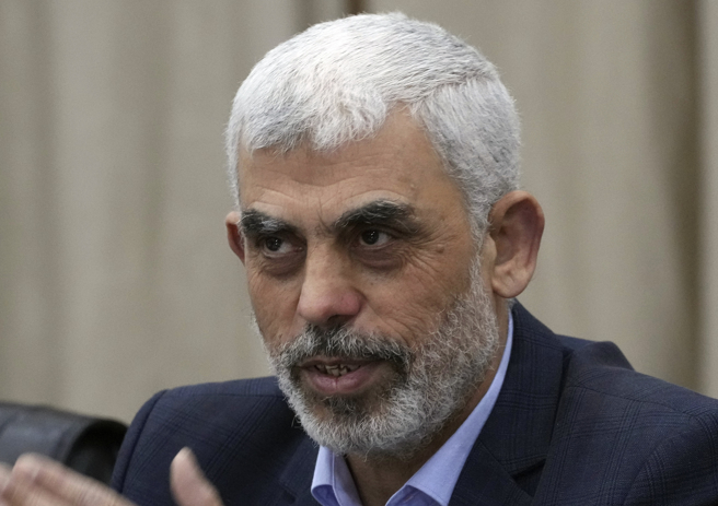 巴勒斯坦激进组织哈玛斯（Hamas）在加萨的头号领导人辛瓦（Yahya Sinwar）。（美联社）