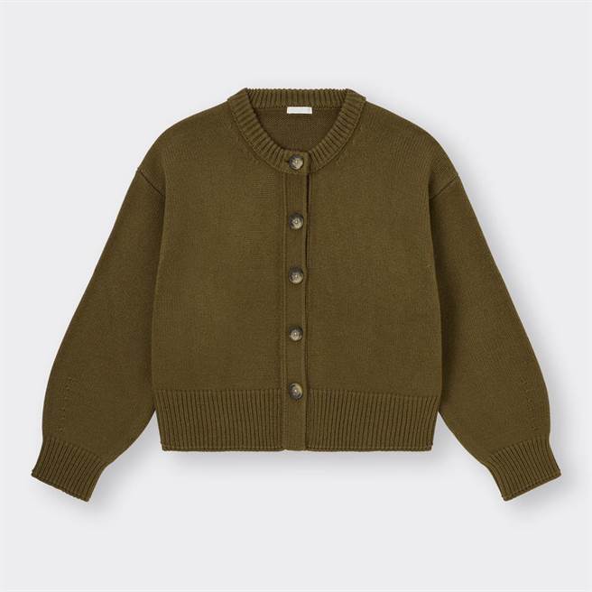 GU女裝圓領開襟外套（拿鐵棕），790元。（GU提供／朱世凱台北傳真）