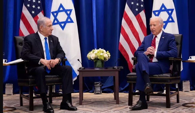 拜登突然取消科罗拉多州行 程，媒体猜测他可能走访以色列。图为今年9 月在纽约举行的联合国大会期间，拜登与以色列总理纳坦亚胡会面。(图/美联社)