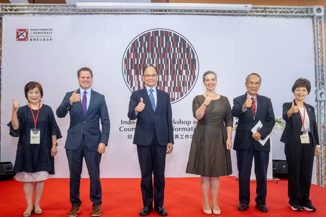 立法院長游錫堃參加台灣民主基金會「2023年印太地區對抗資訊操弄工作坊」開幕。（立法院提供／游念育台北傳真）