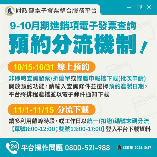 电子发票整合平台分流机制(图／截自财政部脸书、吴静君摄)