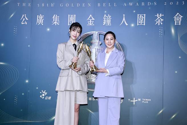 蔡淑臻、苏滢出席公广集团金钟入围茶会。（罗永铭摄）