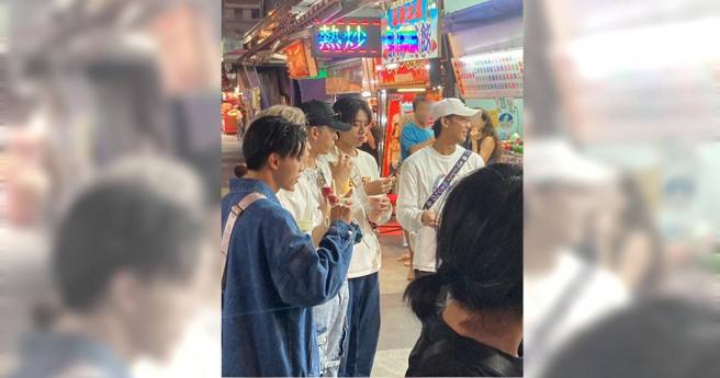 本刊讀者巧遇Ozone在花蓮東大門夜市錄節目。（圖／讀者提供）