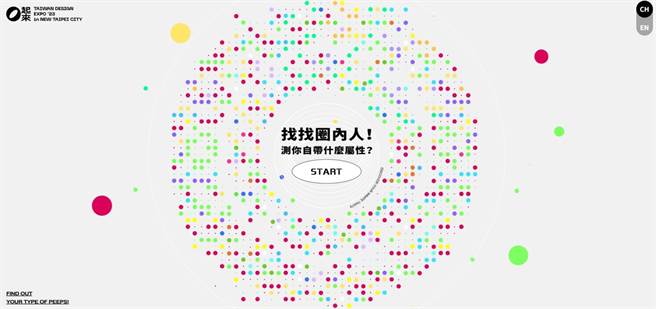 2023台湾设计展首度在新北，今年主会场移师到莺歌举办，为响应本届「○起来」圈主题，抢先推出「圈内人」线上心理测验测。（新北市文化局提供／刘玮晴新北传真）