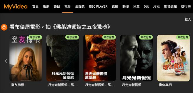 台灣大寬頻推萬聖節片，限時觀賞《月光光新慌慌》系列。（摘自MyVideo官網／陳大任台北傳真）
