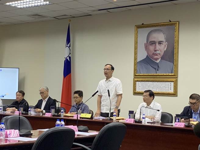國民黨主席朱立倫今在中常會上發表談話。（張薷攝）