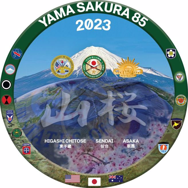 2023年山樱演习的臂章，参与者列入了澳洲。(图/Yama Sakura )