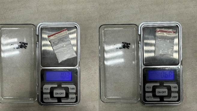 警方从郭嫌的鞋底查获两包海洛因毒品。（翻摄照片／林郁平台北传真）★《中时新闻网》关心您：保护自己、远离毒品！