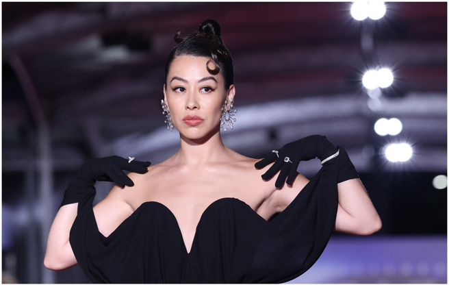 蔡诗芸为金钟奖隆重打扮。（图／陈俊吉摄影）