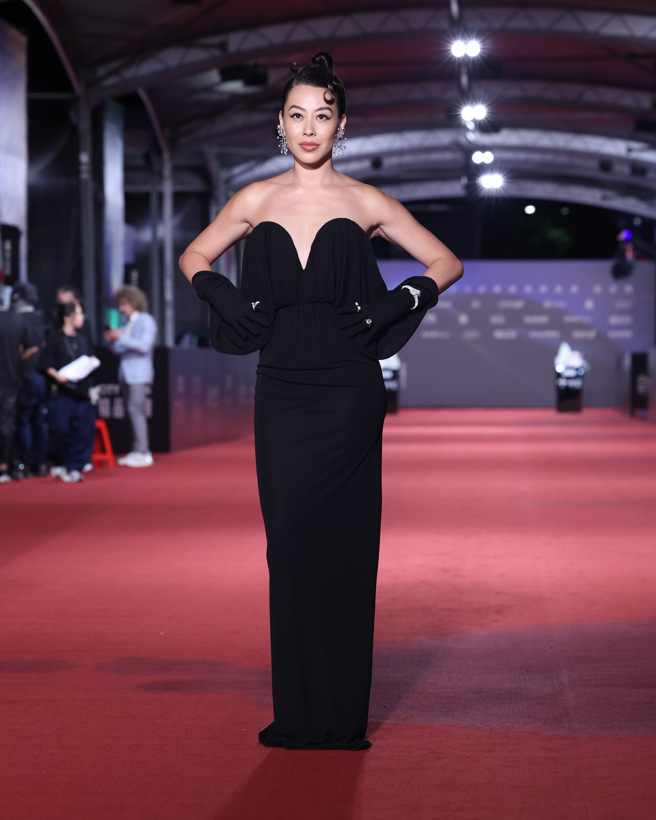 蔡诗芸为金钟奖隆重打扮。（图／陈俊吉摄影）