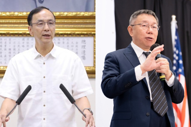 民眾党主席柯文哲（右）表示，他已经跟国民党主席朱立伦（左）、总统参选人侯友宜见过面了。（合成图／取自朱立伦、柯文哲脸书）