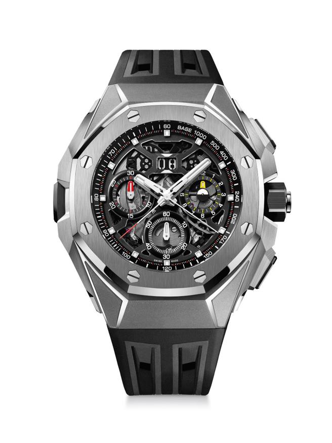 爱彼表Royal Oak Concept皇家橡树概念系列双追针GMT大日期计时码表。（Audemars Piguet提供）