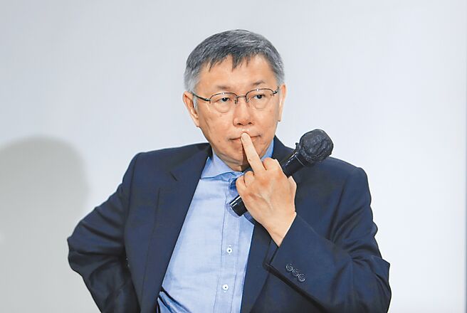 民眾党总统参选人柯文哲昨日自曝已和国民党总统参选人侯友宜、国民党主席朱立伦见过面。（季志翔摄）