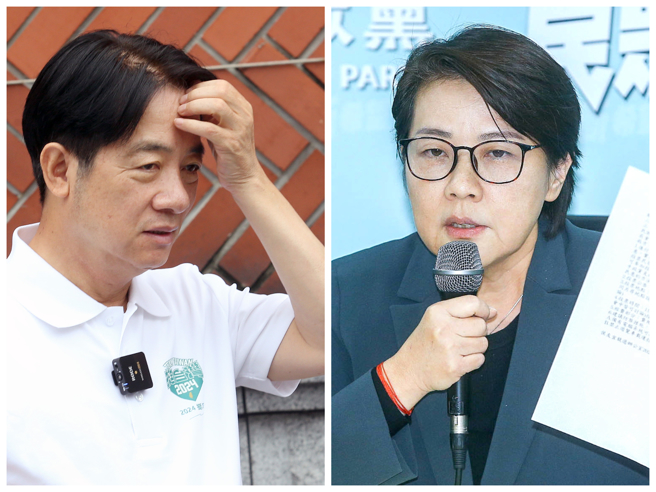 民进党总统参选人赖清德（左）、柯竞办总干事黄珊珊（右）。（中时资料照合成，粘耿豪、范扬光摄）
