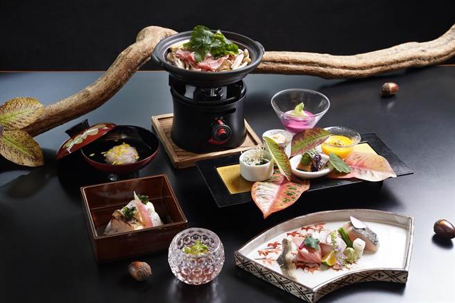「天翔」日式餐厅可品尝到食艺、食材与食器都精采的秋季会席飨宴。(日胜生加贺屋国际温泉饭店提供)