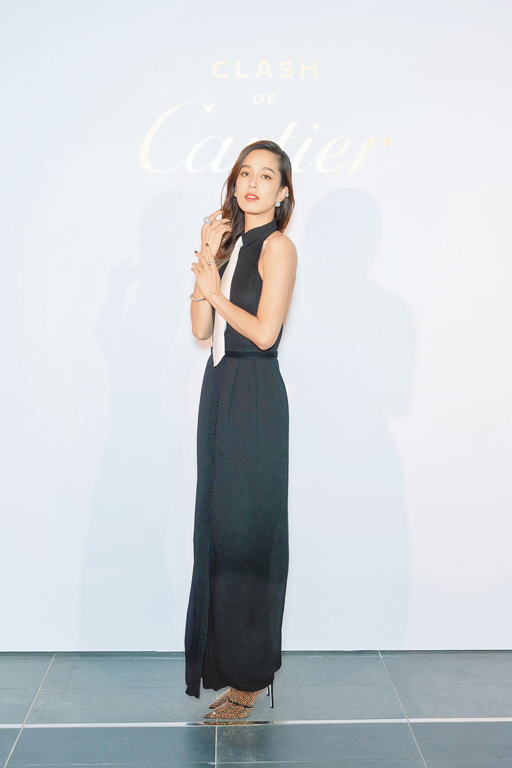 陳庭妮以柔中帶剛的時尚造型出席卡地亞派對，佩戴全球獨家限量珠寶。（Cartier提供）