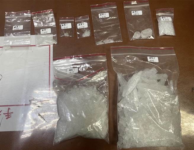 警方查扣的毒品。（中和警分局提供）★《中时新闻网》关心您：保护自己、远离毒品！