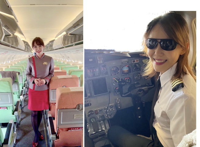 詹琇芳亮麗空姐蛻變成為機師，考取美國FAA商用飛行員(CPL)執照，第一趟飛行就獲打賞100美元小費。 (戴志揚翻攝)