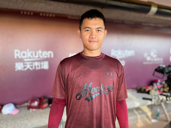 乐天桃猿投手林华伟。（毛琬婷摄）