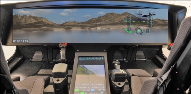 V-280的超大型触控萤幕，持续展示外界的情况，如同一个玻璃窗，飞行员需要知道的飞行资讯，则非常简化的以图示呈现。(图/Bell)